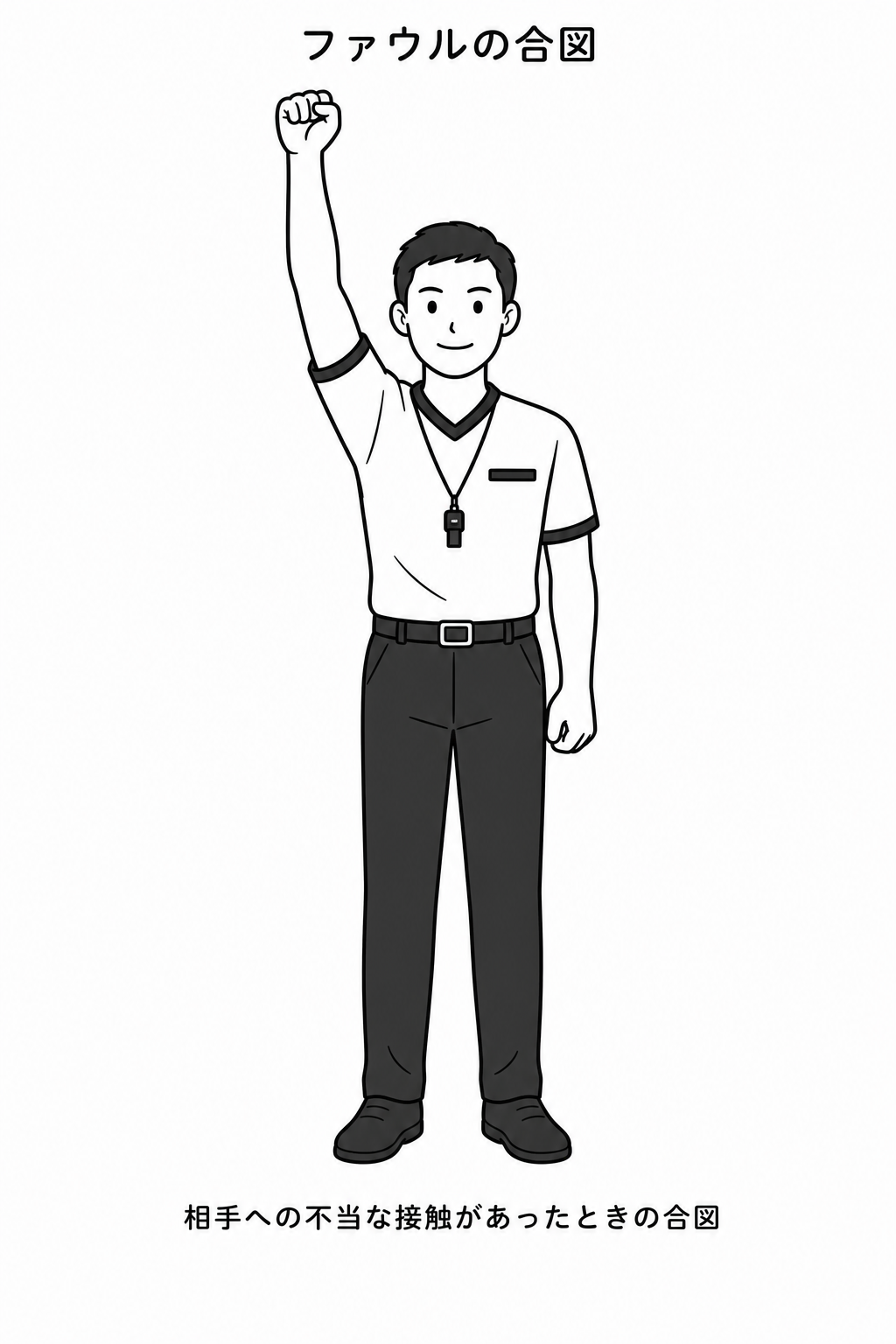 ミニバスの審判ジェスチャー ファウルの合図